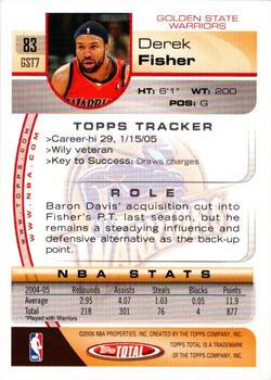 2005-06 Topps Total #83 Derek Fisher Back