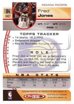 2005-06 Topps Total #84 Fred Jones Back