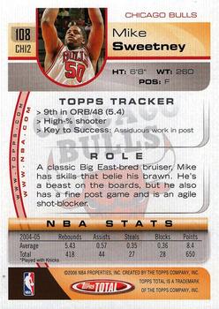 2005-06 Topps Total #108 Mike Sweetney Back