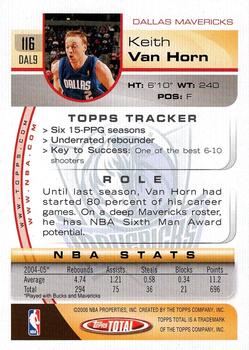 2005-06 Topps Total #116 Keith Van Horn Back