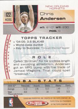 2005-06 Topps Total #122 Chris Andersen Back