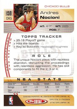 2005-06 Topps Total #159 Andres Nocioni Back