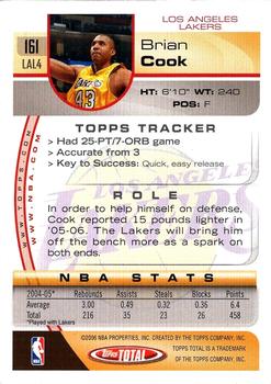2005-06 Topps Total #161 Brian Cook Back