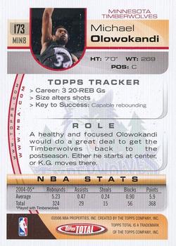 2005-06 Topps Total #173 Michael Olowokandi Back
