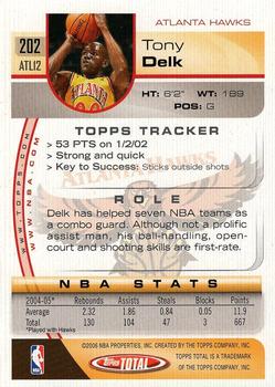 2005-06 Topps Total #202 Tony Delk Back
