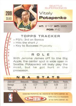 2005-06 Topps Total #209 Vitaly Potapenko Back