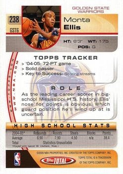 2005-06 Topps Total #238 Monta Ellis Back