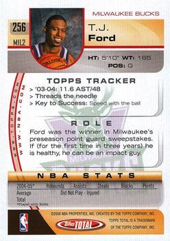 2005-06 Topps Total #256 T.J. Ford Back