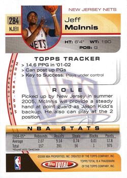 2005-06 Topps Total #284 Jeff McInnis Back