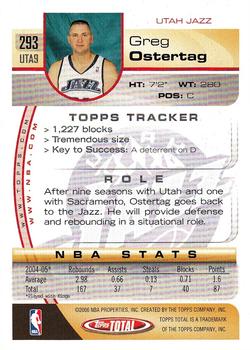 2005-06 Topps Total #293 Greg Ostertag Back