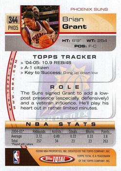 2005-06 Topps Total #344 Brian Grant Back