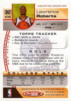 2005-06 Topps Total #347 Lawrence Roberts Back