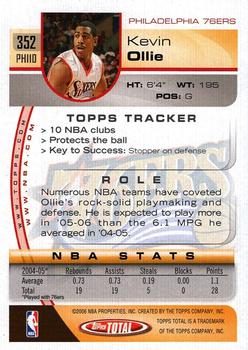 2005-06 Topps Total #352 Kevin Ollie Back