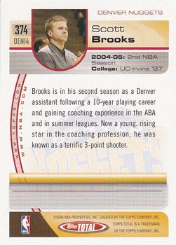 2005-06 Topps Total #374 Scott Brooks Back