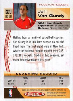 2005-06 Topps Total #379 Jeff Van Gundy Back