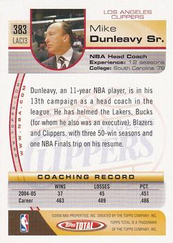 2005-06 Topps Total #383 Mike Dunleavy Sr. Back
