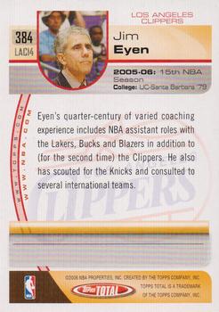 2005-06 Topps Total #384 Jim Eyen Back