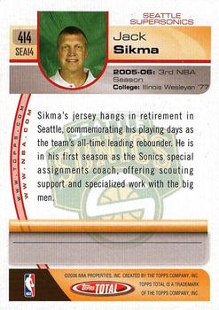 2005-06 Topps Total #414 Jack Sikma Back