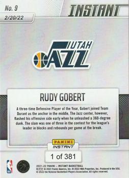 2021-22 Panini Instant NBA All-Star Game #9 Rudy Gobert Back