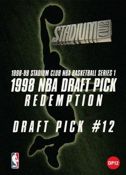 1998-99 Stadium Club - 1998 NBA Draft Pick Redemptions #DP12 Draft Pick #12 Front