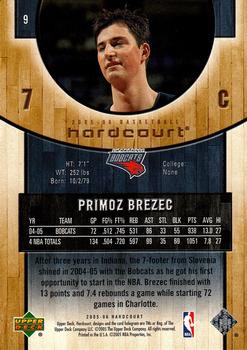 2005-06 Upper Deck Hardcourt #9 Primoz Brezec Back