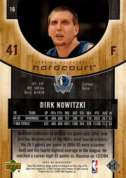 2005-06 Upper Deck Hardcourt #16 Dirk Nowitzki Back