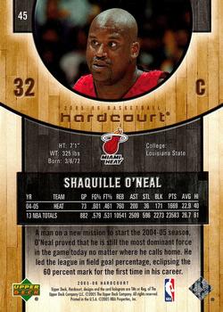 2005-06 Upper Deck Hardcourt #45 Shaquille O'Neal Back