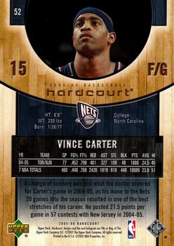 2005-06 Upper Deck Hardcourt #52 Vince Carter Back
