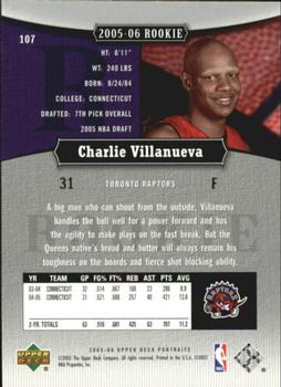 2005-06 UD Portraits #107 Charlie Villanueva Back