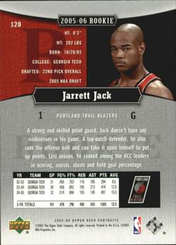2005-06 UD Portraits #120 Jarrett Jack Back