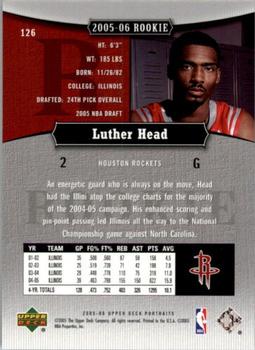 2005-06 UD Portraits #126 Luther Head Back