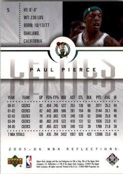 2005-06 Upper Deck Reflections #5 Paul Pierce Back