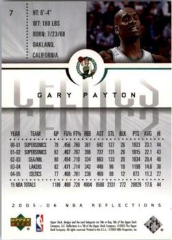 2005-06 Upper Deck Reflections #7 Gary Payton Back