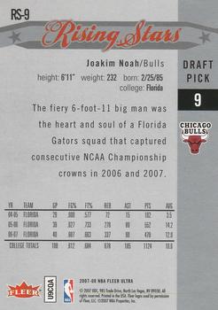 2007-08 Ultra - Rising Stars #RS-9 Joakim Noah Back