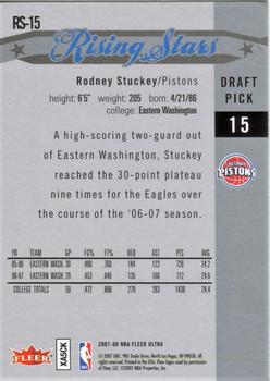 2007-08 Ultra - Rising Stars #RS-15 Rodney Stuckey Back