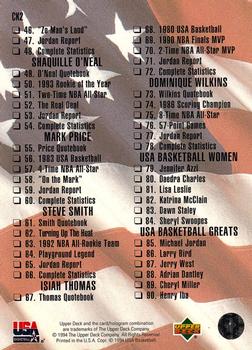 1994 Upper Deck USA - Checklists #CK2 Checklist: 46-90 Back