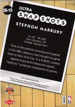2007-08 Ultra - Ultra Snap Shots #SS-15 Stephon Marbury Back
