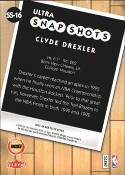 2007-08 Ultra - Ultra Snap Shots #SS-16 Clyde Drexler Back