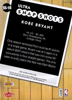 2007-08 Ultra - Ultra Snap Shots #SS-18 Kobe Bryant Back
