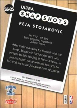 2007-08 Ultra - Ultra Snap Shots #SS-25 Peja Stojakovic Back