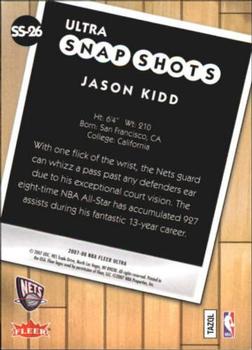 2007-08 Ultra - Ultra Snap Shots #SS-26 Jason Kidd Back