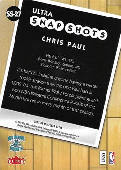 2007-08 Ultra - Ultra Snap Shots #SS-27 Chris Paul Back