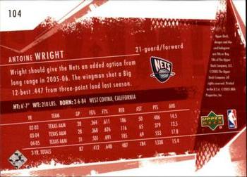 2005-06 Upper Deck Slam #104 Antoine Wright Back