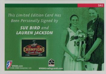 2005 Rittenhouse WNBA - Case Topper Dual Autograph #DA1 Sue Bird / Lauren Jackson Back