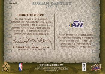2007-08 Upper Deck Chronology - Historically Accurate #HA-AD Adrian Dantley Back