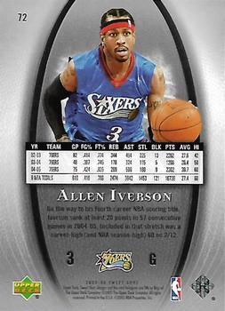 2005-06 Upper Deck Sweet Shot #72 Allen Iverson Back