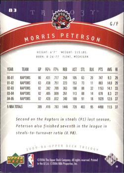 2005-06 Upper Deck Trilogy #83 Morris Peterson Back