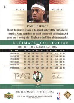 2005-06 Upper Deck Ultimate Collection #8 Paul Pierce Back