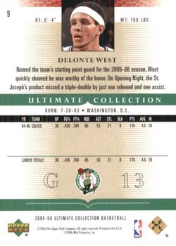 2005-06 Upper Deck Ultimate Collection #9 Delonte West Back