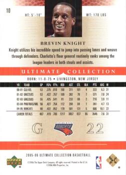2005-06 Upper Deck Ultimate Collection #10 Brevin Knight Back